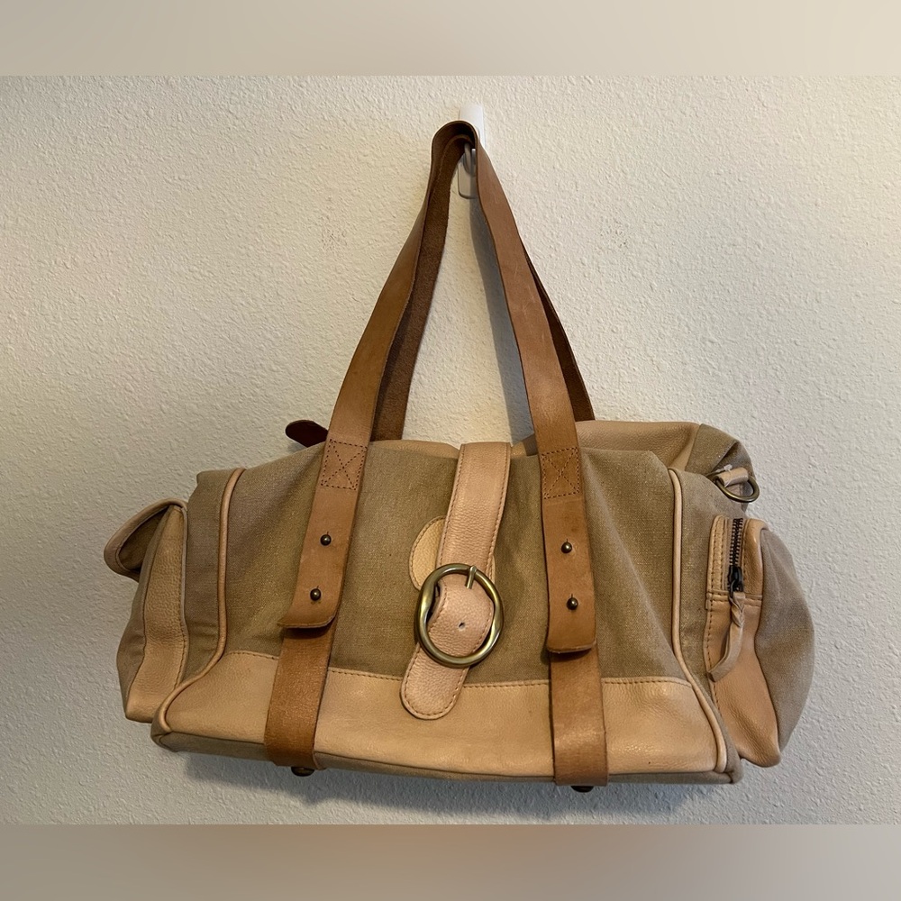 NWT Free People Cape Canvas Tote in Tea Stain - Picture 4 of 10